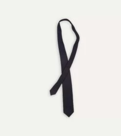 Dark Navy Hand Rolled Large Knot Grenadine Tie 10 Dark Navy Hand Rolled Large Knot Grenadine Tie -Drakes Shop DR1AAR06654 11250 4