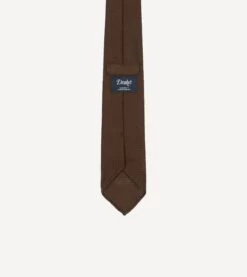 Brown Hand Rolled Large Knot Grenadine Tie -Drakes Shop DR1AAR06654 12300 4