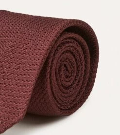 Wine Hand Rolled Large Knot Grenadine Tie -Drakes Shop DR1AAR06654 13700 3
