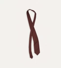 Wine Hand Rolled Large Knot Grenadine Tie -Drakes Shop DR1AAR06654 13700 4
