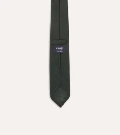 Green Hand Rolled Large Knot Grenadine Tie -Drakes Shop DR1AAR06654 18400 5
