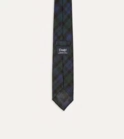 Blackwatch Fine Woven Grenadine Silk Hand Rolled Tie -Drakes Shop DR1AAR15541 01403 5