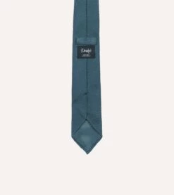 Sky Blue Fine Woven Grenadine Silk Hand Rolled Tie -Drakes Shop DR1AAR15541 05200 4