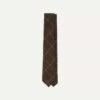 Dark Brown Prince Of Wales Check Hand Rolled Wool Tie -Drakes Shop DR1AAR22851 02663 2