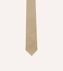 Camel Super Fine Merino Wool Self Tipped Tie -Drakes Shop DR1AAR22864 02300 3