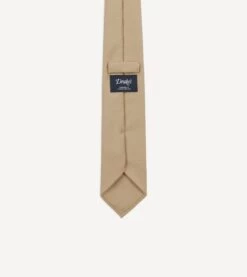 Camel Super Fine Merino Wool Self Tipped Tie -Drakes Shop DR1AAR22864 02300 4