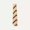 Gold, Red And Navy Stripe Shantung Silk Tie -Drakes Shop DR1AAR23126 02502 2