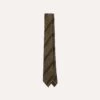 Brown Sandwich Stripe Hand Rolled Wool Tie 1 Brown Sandwich Stripe Hand Rolled Wool Tie -Drakes Shop DR1AAR23587 02302 2