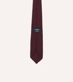 Red Shantung Silk Tipped Tie -Drakes Shop DR1AAR24098 02700 4