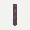 Red And Blue Large Paisley Print Madder Silk Self Tipped Tie -Drakes Shop DR1AAS20512 04701 2