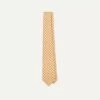Gold Circular Dot Silk Self Tipped Tie