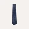 Navy Polka Dot Silk Self-Tipped Tie -Drakes Shop DR1AAS24124 01251 2