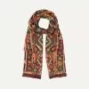Brown Kilim Print Wool-Silk Scarf -Drakes Shop DR1AB1 22656 02 701 3