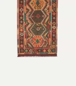 Brown Kilim Print Wool-Silk Scarf -Drakes Shop DR1AB1 22656 02 701 4