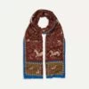 Burgundy Unicorn Print Wool-Silk Scarf -Drakes Shop DR1AB122217 04701 3