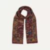 Magenta Mughal Hunter Print Wool-Silk Scarf -Drakes Shop DR1AB122218 03901 3