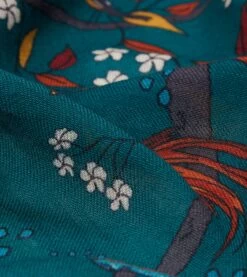 Green Birds Of Paradise Print Wool Scarf -Drakes Shop DR1AB122219 02401 2