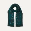 Green Birds Of Paradise Print Wool Scarf -Drakes Shop DR1AB122219 02401 4