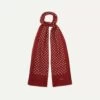 Red Hand-Drawn Polka Dot Wool Scarf