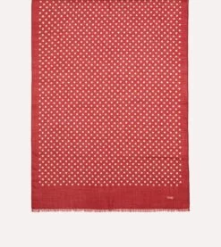 Red Hand-Drawn Polka Dot Wool Scarf -Drakes Shop DR1AB123138 02701 4