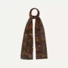 Brown Mughal Hunter Print Wool-Silk Scarf -Drakes Shop DR1AB123167 03301 1