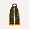 Navy And Yellow Navajo Print Wool-Silk Scarf