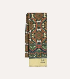 ALD / Drake's Green Archival Graphic Scarf -Drakes Shop DR1AB123770 01401 4
