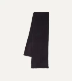 Navy Cashmere Scarf -Drakes Shop DR1AB2 21967 01 250 1