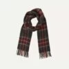 Black Stewart Tartan Lambswool Washed Check Scarf -Drakes Shop DR1AB2 21969 01 660 3