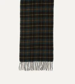 Campbell Tartan Lambswool Washed Check Scarf -Drakes Shop DR1AB2 21969 02 660 5
