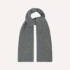 Grey Solid Wool Scarf -Drakes Shop DR1AB223518 02600 1
