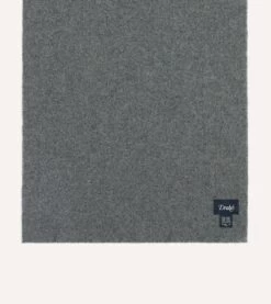 Grey Solid Wool Scarf -Drakes Shop DR1AB223518 02600 4
