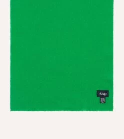 Green Solid Wool Scarf -Drakes Shop DR1AB223518 03400 4