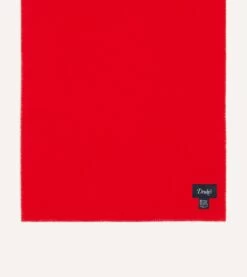 Red Solid Wool Scarf -Drakes Shop DR1AB223518 04700 4