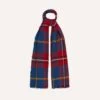 Blue Tartan Washed Check Wool Scarf -Drakes Shop DR1AB223519 01203 1