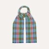 Blue Tartan Check Wool Scarf -Drakes Shop DR1AB223569 03403 1 1