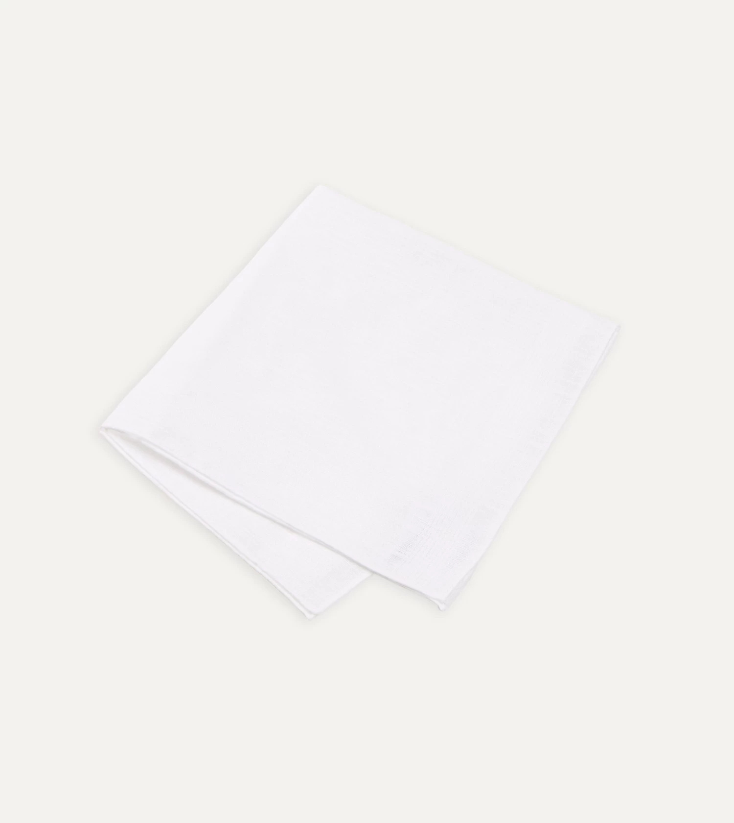 White Linen Pocket Square 4 White Linen Pocket Square - Image 2