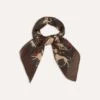 Brown Unicorn Print Wool-Silk Square Scarf -Drakes Shop DR1AD021397 02301 2