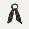 Navy Mughal Print Wool-Silk Square Scarf -Drakes Shop DR1AD022215 01251 1