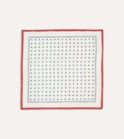 White And Navy Polka Dot Print Bandana