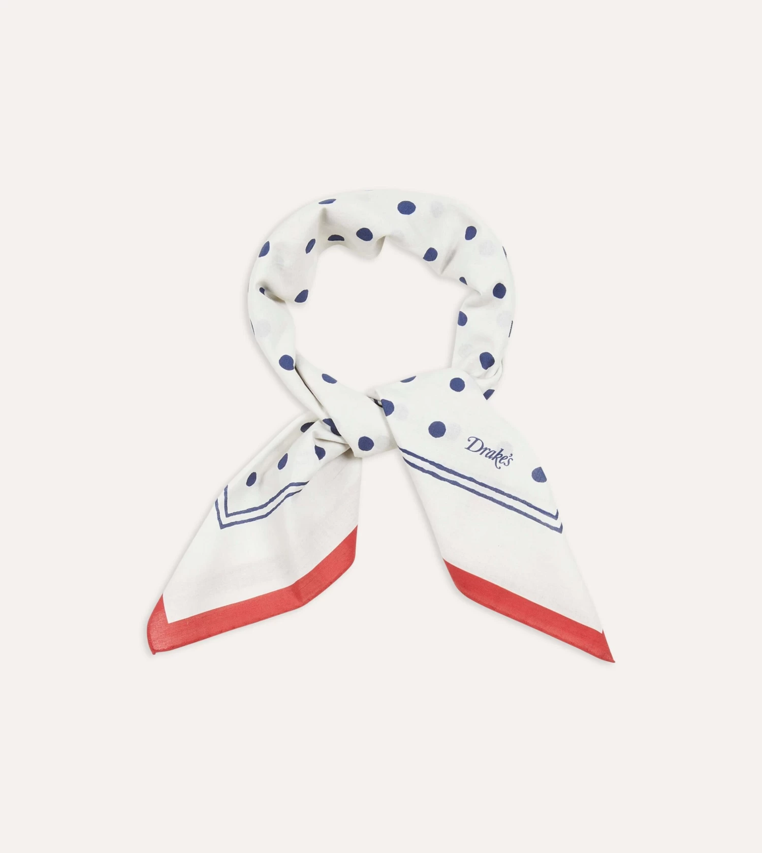 White And Navy Polka Dot Print Bandana 7 White And Navy Polka Dot Print Bandana - Image 5