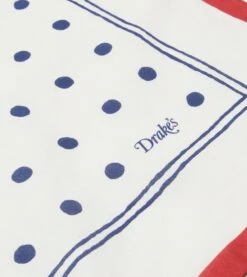 White And Navy Polka Dot Print Bandana 10 White And Navy Polka Dot Print Bandana -Drakes Shop DR1AD022224 03001 4