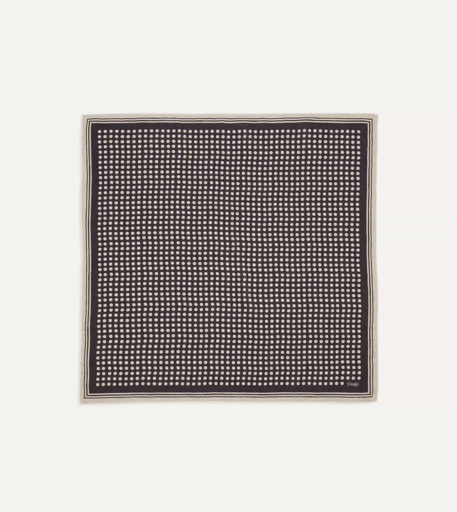 Navy Spots Print Silk-Cotton Bandana 5 Navy Spots Print Silk-Cotton Bandana - Image 3