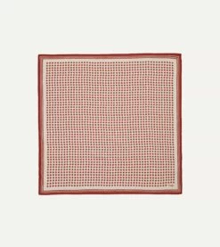 Ecru And Red Spots Print Silk-Cotton Bandana