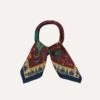 Red Mythical Animals Print Wool-Silk Bandana -Drakes Shop DR1AD023554 03701 1