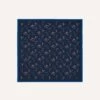 Navy Skier Print Wool-Silk Bandana -Drakes Shop DR1AD023561 01251 3