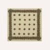 Ecru Medallion Print Cotton-Silk Bandana