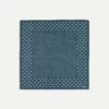 Navy Spots Print Wool-Silk Pocket Square