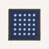 Olive, Navy And Ecru Large Spots Print Cotton-Silk Pocket Square