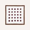 Brown, Ecru And Red Large Spots Print Cotton-Silk Pocket Square